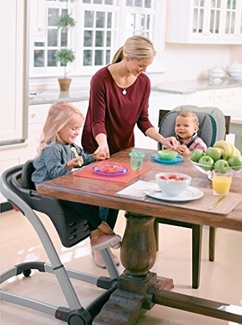 Graco Blossom 4 in 1 convertible high chair being used.