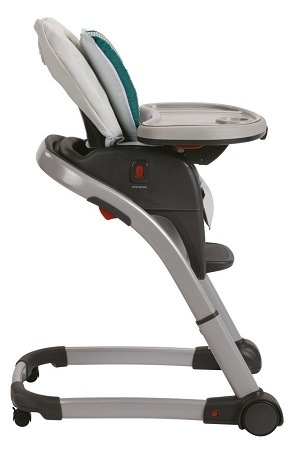 Graco Blossom 4 in 1 convertible high chair side view.